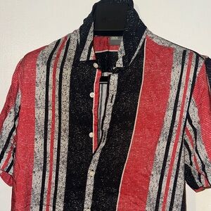 Men's Striped Button-Up Shirt - Red and Black by ASOS